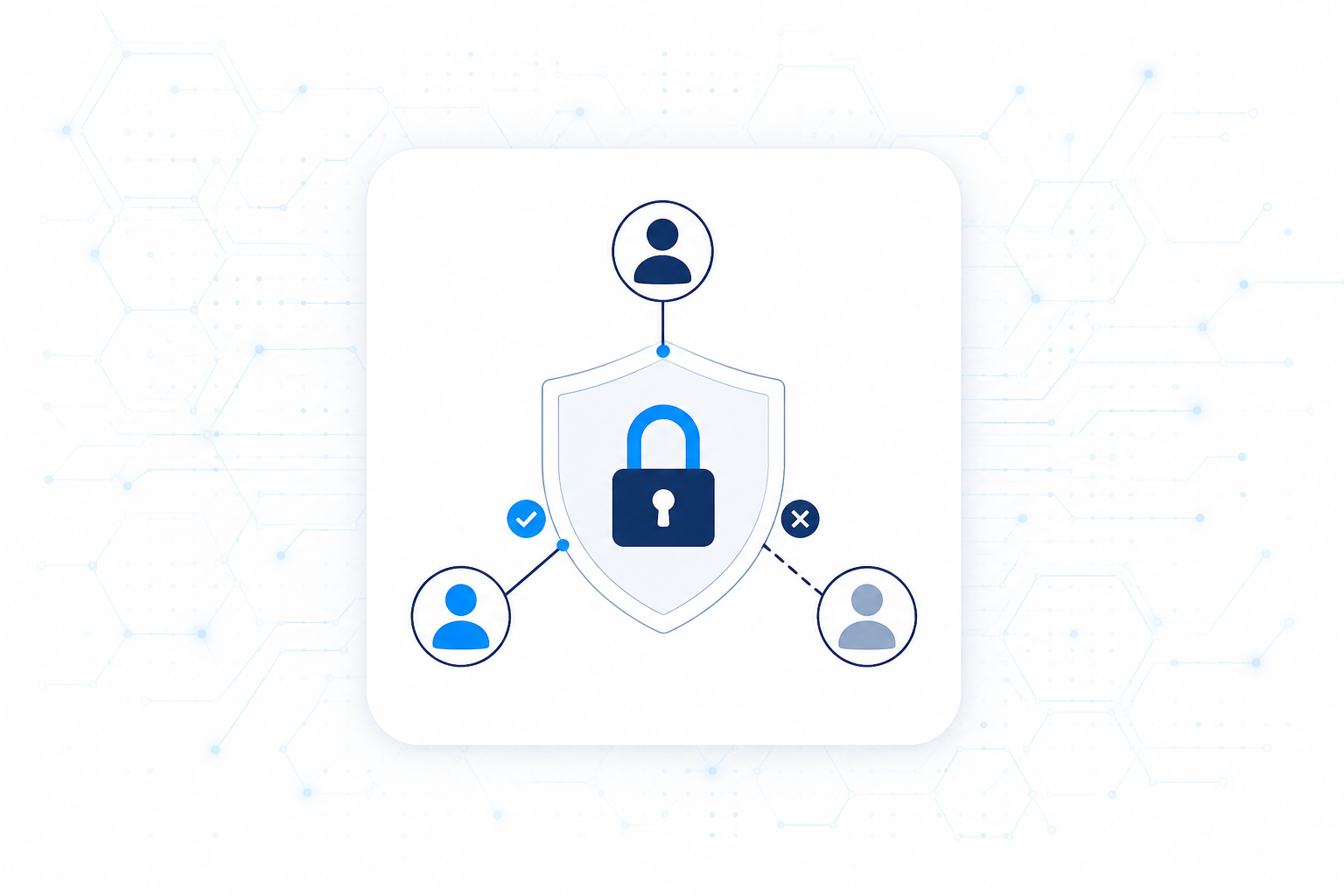 Shield and lock representing role-based access controls