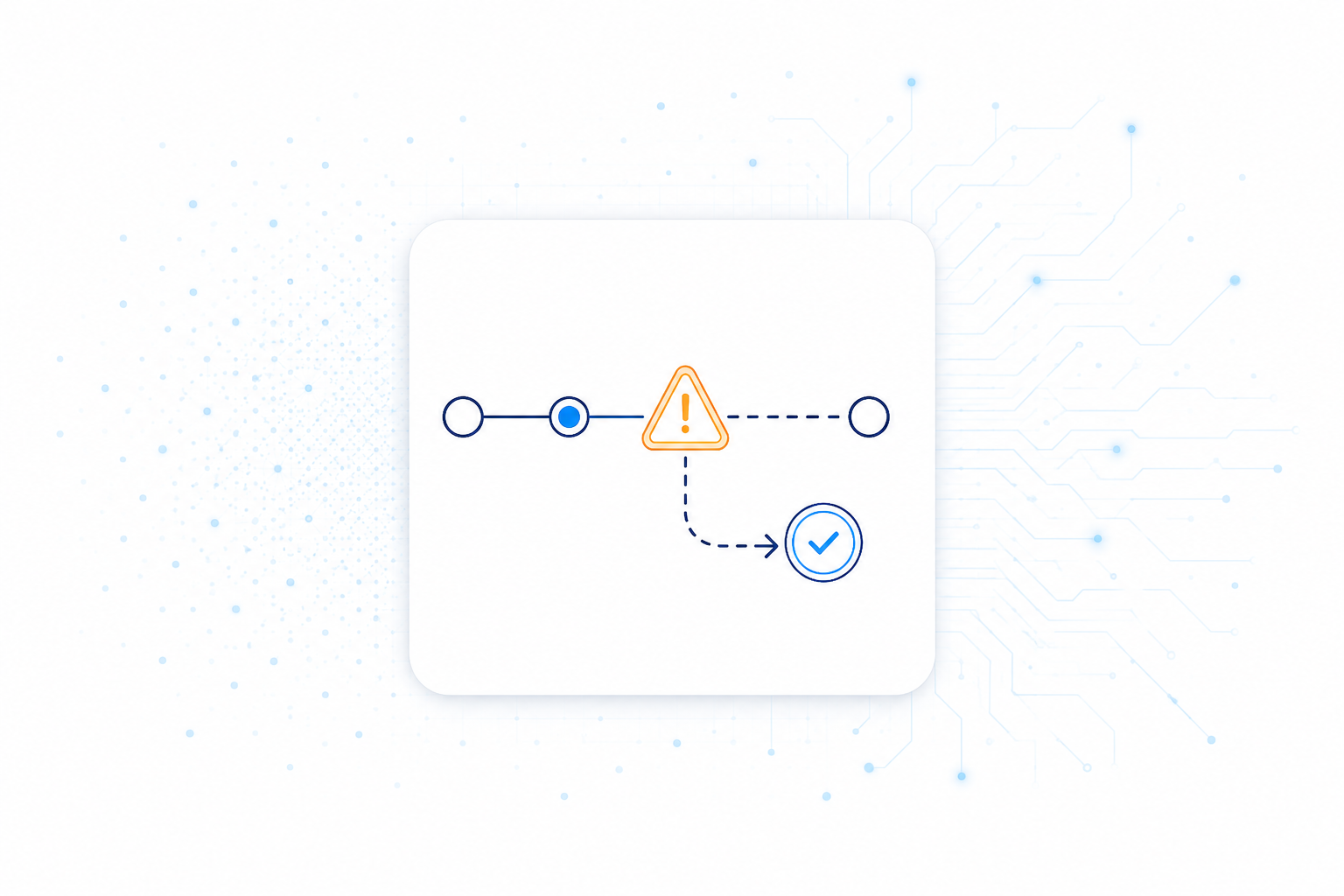 Exception workflow branching to human review